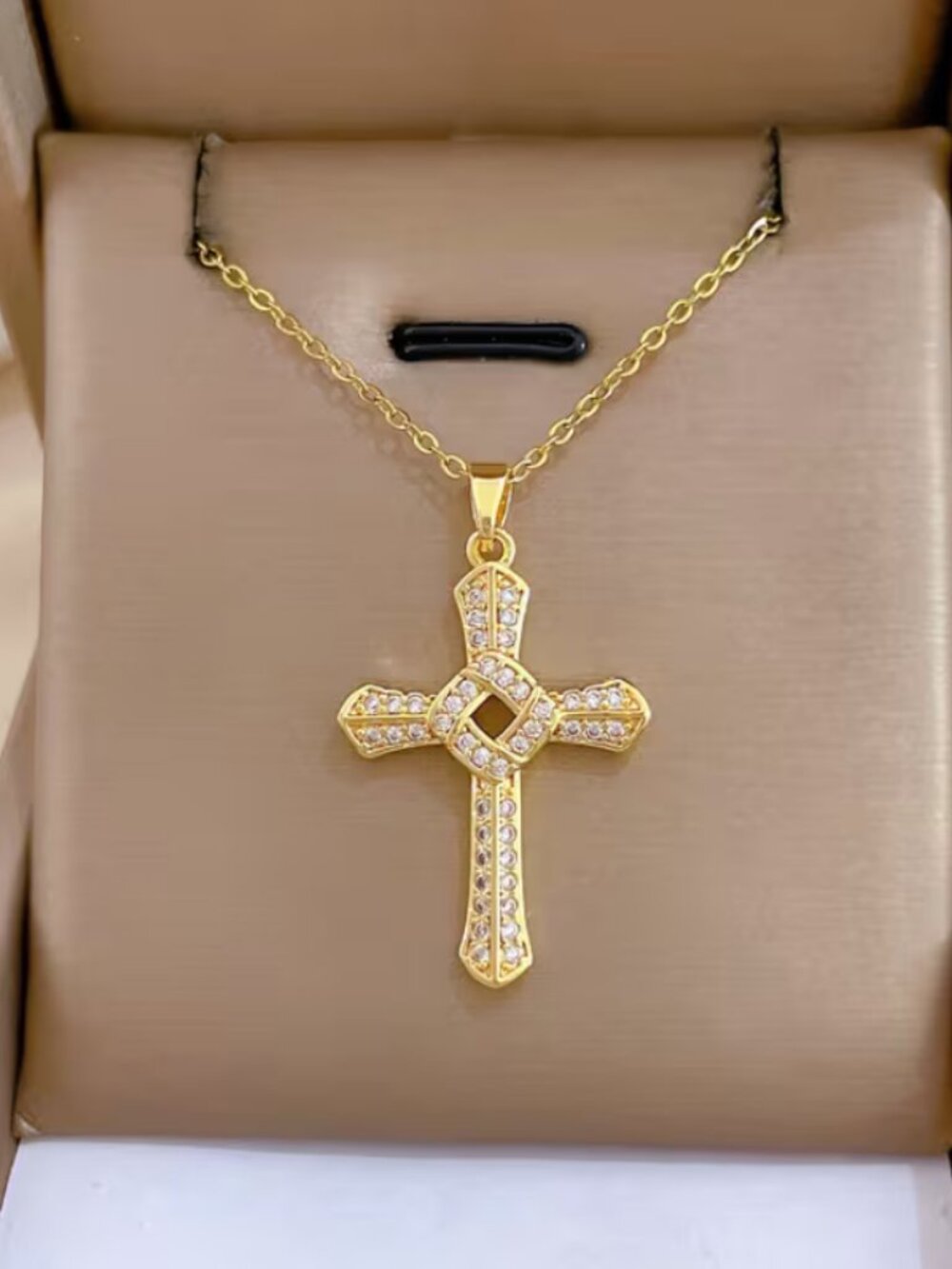 14K Gold 18" Womens 2ct Diamond Cross Necklace Christian New 14K Silver Jewelry
